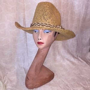 Kountry Kasuals Sz 7 straw cowboy hat 21.75”